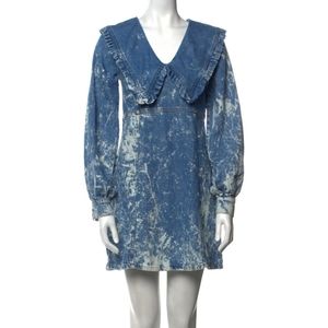 Ganni Acid-Wash Mini Denim Dress